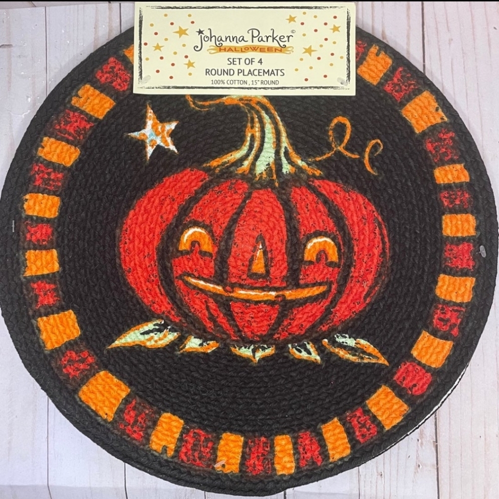 Johanna Parker Hallowee. JACK-O-Lantern     Placemats NWT